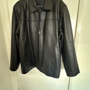 North Ridge men's black leather jacket, size 2XL.